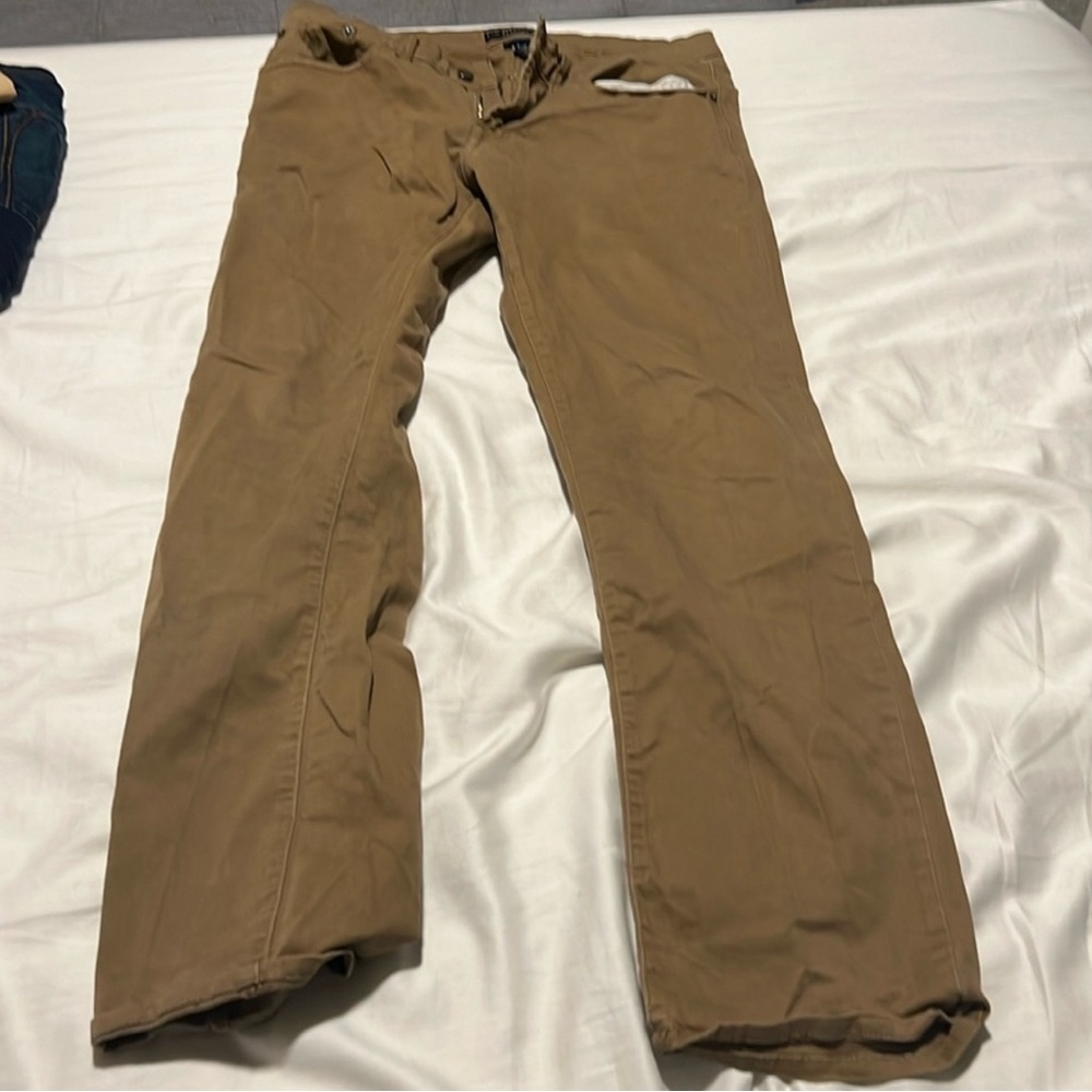 US Polo Assn Girls Khaki Tan Pant Skinny Leg School Uniform Pants